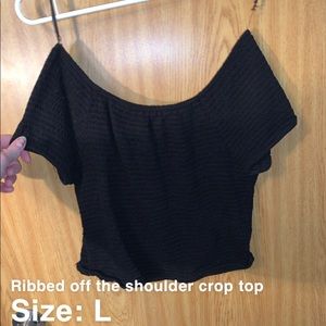 Ribbed off the shoulder crop top